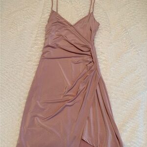 Elegant Pink Wrap Dress